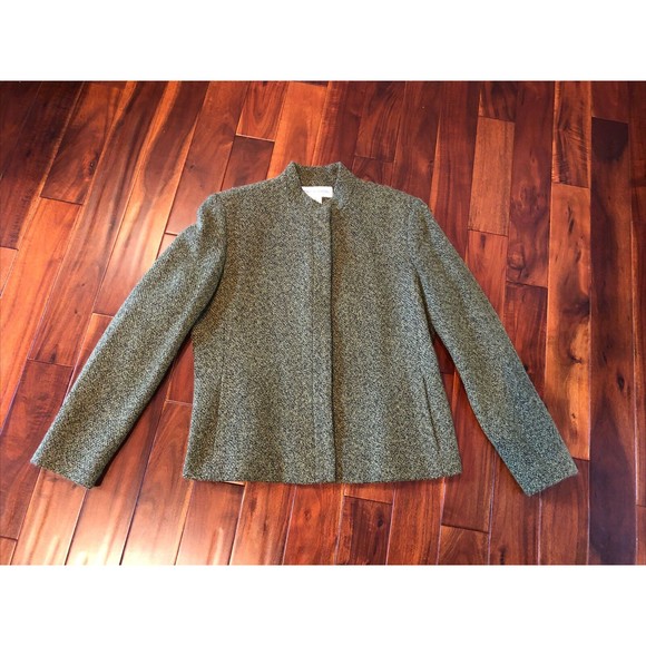 Jones New York Jackets & Blazers - Vintage Jones New York Green Tweed Button Down Blazer Lined Size 12